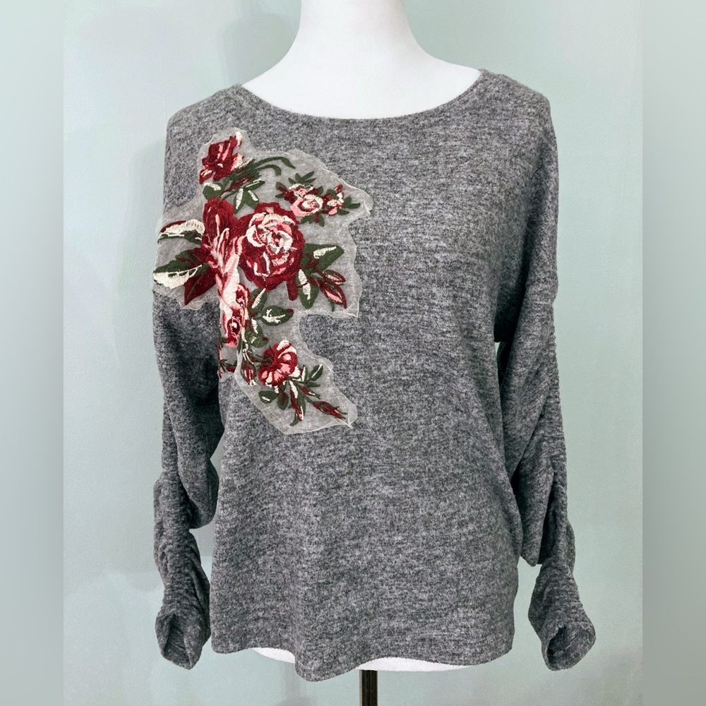 Coco + Jamieson Rose Appliqué Sweater